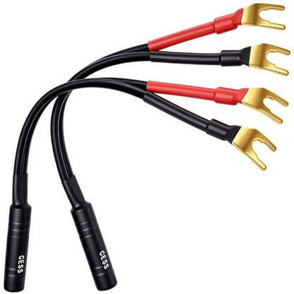 CNCESS Large Spade Fork to 1/4 in TS Speaker Adapter, 6 in, 12AWG, 2-Pack - size: Large Spade