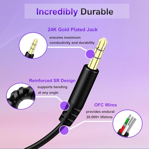 Beats Headphones Replacement Audio Cable Wire 3.5mm to 3.5mm (No Mic) - color: Black