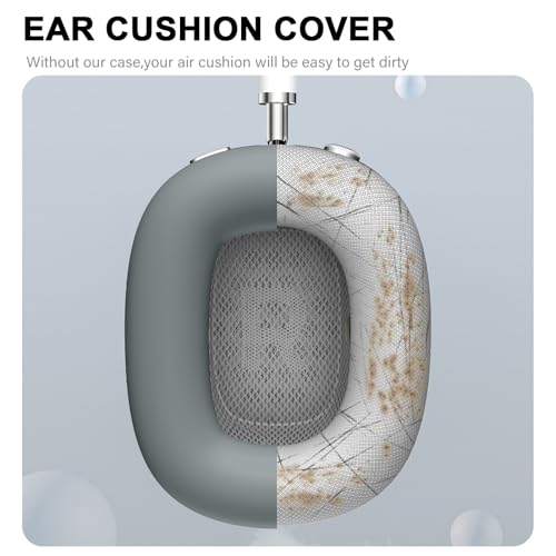 Maxjoy for AirPods Max Case, Soft Silicone Ear Cups & Headband Cover, Anti-Scratch Protective Accessories, Gray - color: Gray