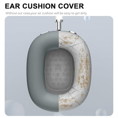 Maxjoy for AirPods Max Case, Soft Silicone Ear Cups & Headband Cover, Anti-Scratch Protective Accessories, Gray - color: Gray