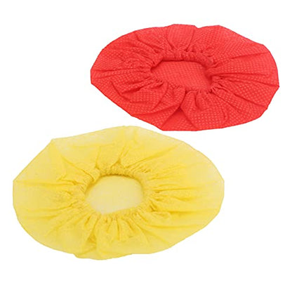 120 Pcs Microphone Caps Disposable | Non - Woven Particle & Saliva Guard Replacement Covers for Handheld Microphones/Home/Studio | 7x7.6cm (Red Yellow) - color: Red Yellow