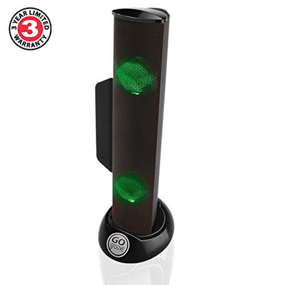 GOgroove SonaVERSE 노트북 컴퓨터용 LED 스피커 - 모니터용 미니 휴대용 외부 스피커 디자인의 USB 전원 클립온 사운드 바, 전원용 후면 스위치 - 오디오 입력 및 전원 (그린) - color: 초록색.