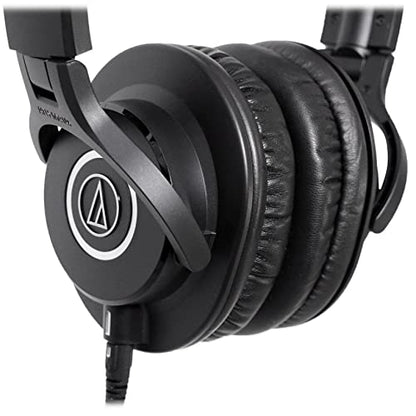 Audio-Technica ATH-M40x Closed-Back Dynamic Studio Monitor Headphones ATHM40x Bundle with Rockville RockShield 1 Studio Microphone Isolation Shield w/Sound Dampening Foam