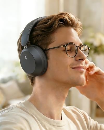 Wentronic Y05 Wireless Bluetooth Headphone, Noise Cancelling, Grey | Wireless Over-Ear Headphones, Hi-Res Audio, 48H Playtime, Built-in Mic, Comfort & Connectivity, Works with iOS, Android & PC - color: Grey