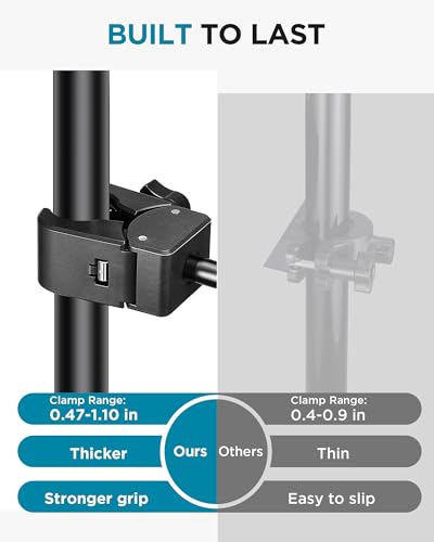 InnoGear Mic Stand Phone Holder Music Stand for All Smartphones | Horizontal, Vertical, Titled, Flexible Gooseneck, For All Phone Cases, Strong Grip, Stable, For 2.36"-3.54" Phones - size: Compact