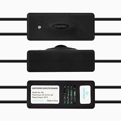 Computer Speakers for Desktop PC, Laptop, Mac, USB Powered, Small Wired 2.0 Channels Dual Stereo Clear with Bass Less Distortion