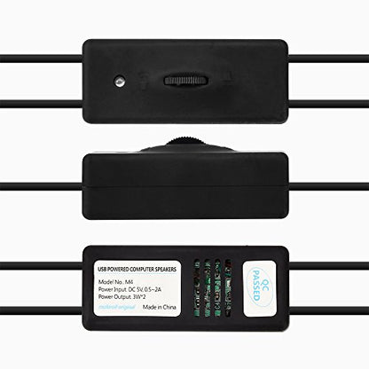 Computer Speakers for Desktop PC, Laptop, Mac, USB Powered, Small Wired 2.0 Channels Dual Stereo Clear with Bass Less Distortion