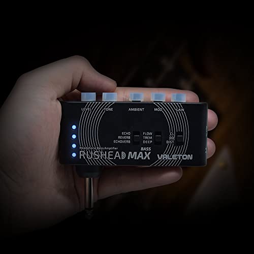 Valeton Rushead Max Bass USB Chargable Portable Pocket Bass Headphone Amp Carry-On Bedroom Plug-In Multi-Effects - color: Bass