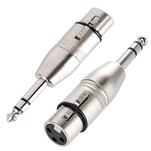 LanSenSu 4-Pack XLR Female to 1/4" TRS Adapter, Balanced Female XLR to Quarter Inch 6.35mm Male Adapters - style: XLR Female to 1/4" TRS Adapter
