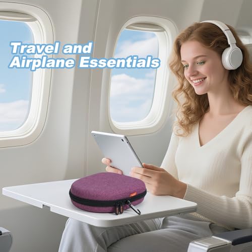 Purple Hard Shell Headphone Case, Durable Zipper Travel Carrying Pouch Bag | Compatible with Sony WH-CH520/CH720N, JBL Tune 510BT/720BT/520BT/770NC, Soundcore Q20/Q30, Jlab Headphones - color: Grape-Purple