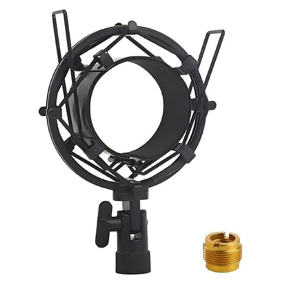 58-63mm Microphone Shock Mount Anti Vibration Mic Suspension Mount - color: Black, size: For 58mm-63mm Diameter