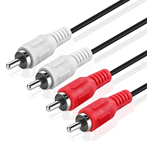 TNP Dual RCA Male to Male Stereo Audio Cable for Car and Home, 6FT | Red and White Shielded Rca Cord for Amplifiers, Speakers, Home Theater and Hi-Fi Systems; Oxygen-Free Copper Conductors - size: 6FT