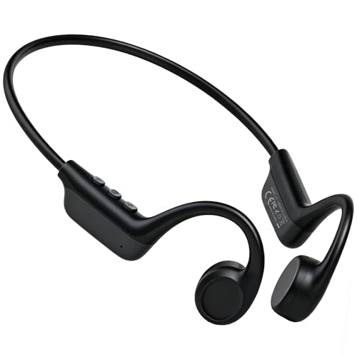 2026 Bone Conduction Headphones, Bluetooth 6.0 Open Ear Headphones，Wireless Sports Earphones IPX5 Waterproof, 10H Long Battery Life Playtime for Running，Cycling，Gym (Gray-Black)