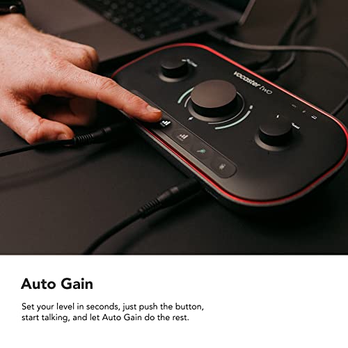 Focusrite Vocaster Two Studio — Podcasting Interface for Recording Host & Guest, with Professional Quality Vocaster DM14v Dynamic Microphone & HP60v Headphones. 2 Mic Inputs & Headphone Outputs | Podcasting Interface for Recording Host & Guest, with Vocas