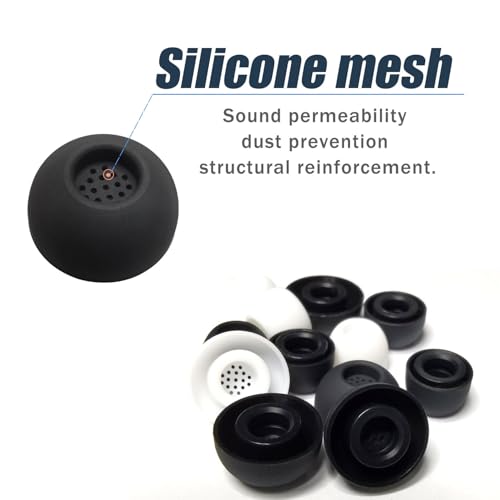 8 Pairs Earbud Tips for Sennheiser Momentum True Wireless 4 - Noise Isolating Replacement Ear Tips Momentum TWS 4 (XS/S/M/L), Black - color: Black-Silicone