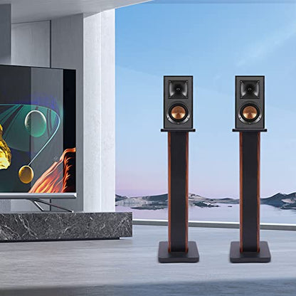 Universal Speaker Stands Pair for Surround Sound, 28" Floor Speaker Stands Bookshelf Speaker Stand Up to 30LBS for Home Theater (Yellow Sandalwood) - color: Yellow Sandalwood