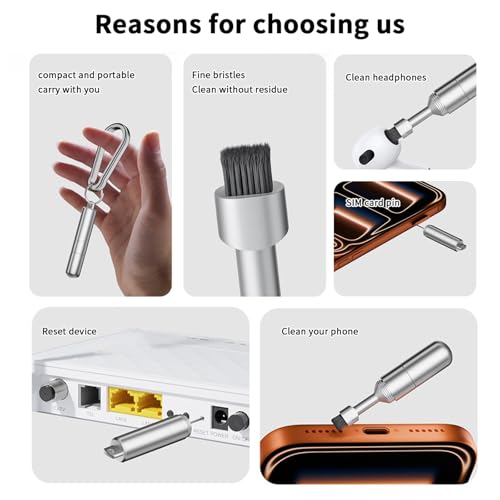 2 In 1 Sim Card Tray Removal Tool Eject Pin Earbuds Cleaning Brush Reset Tools Needle Opener Cleaner Pen Kit For IPhone Airpods