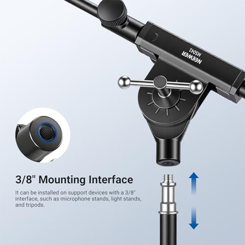 NEEWER Microphone Boom Arm for Mic Stand, Aluminum Compact Lightweight Portable Telescopic Extension Pole, 1/4" Screw & 3/8" Spigot for Universal Mics Adapter Mount Accessories, Max Load 3.3 lb, MS041 - style: MS041