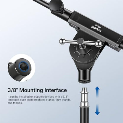 NEEWER Microphone Boom Arm for Mic Stand, Aluminum Compact Lightweight Portable Telescopic Extension Pole, 1/4" Screw & 3/8" Spigot for Universal Mics Adapter Mount Accessories, Max Load 3.3 lb, MS041 - style: MS041