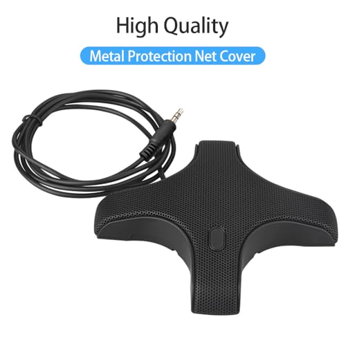 D14 Conference Microphone, PC Microphone with 360° Omnidirectional Condenser, Plug Play 35mm. Mic for Video Conference Recording Chatting Gaming Online Class Skype VoIP