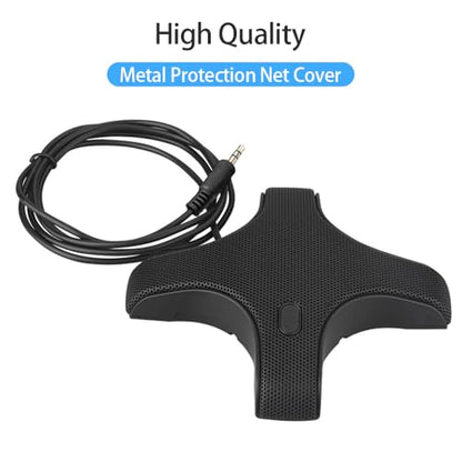 D14 Conference Microphone, PC Microphone with 360° Omnidirectional Condenser, Plug Play 35mm. Mic for Video Conference Recording Chatting Gaming Online Class Skype VoIP