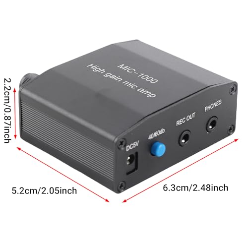 Microphone Preamplifier Power Amplifier Mic Preamp for Home Studio Recording Karaoke Podcast Voice Over Audio System