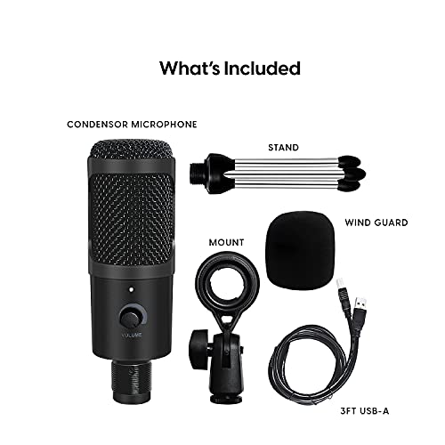 TALK WORKS USB Microphone with Tripod - External Microphone for Computer - Gaming, Streaming, Meetings, Podcasts, Recording and More - Adjustable and Portable with USB Cable Included