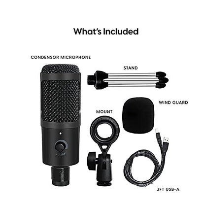TALK WORKS USB Microphone with Tripod - External Microphone for Computer - Gaming, Streaming, Meetings, Podcasts, Recording and More - Adjustable and Portable with USB Cable Included