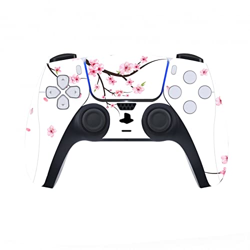 PlayVital Skin Decal for ps5 Console Disc Edition, Full Set Sticker Wrap Vinyl Decal Cover for ps5 Controller & Charging Station & Headset & Media Remote - Falling Cherry Blossom - color: Falling Cherry Blossom
