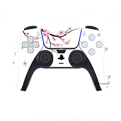 PlayVital Skin Decal for ps5 Console Disc Edition, Full Set Sticker Wrap Vinyl Decal Cover for ps5 Controller & Charging Station & Headset & Media Remote - Falling Cherry Blossom - color: Falling Cherry Blossom