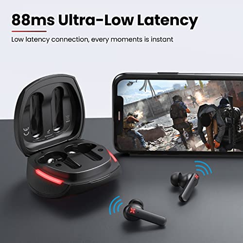 Tecno Wireless Earbuds Bluetooth Gaming Headphones with Microphone, in Ear Bluetooth Gaming Earbuds Noise Cancelling with Mic, 50ms Ultra-Low Latency Bluetooth Earbuds Gaming, G01 White