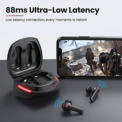Tecno Wireless Earbuds Bluetooth Gaming Headphones with Microphone, in Ear Bluetooth Gaming Earbuds Noise Cancelling with Mic, 50ms Ultra-Low Latency Bluetooth Earbuds Gaming, G01 White