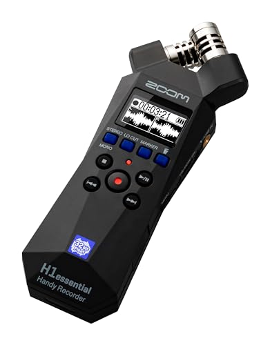 Zoom H1 Essential Recorder for Musicians, Podcasters & Content Creators | Clip-Free Audio with 32-Bit Float, X/Y Stereo Mics, USB Microphone Mode, 10-HR Battery, Accessibility Features
