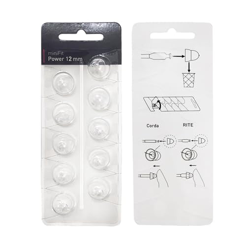 MiniFit Power Domes for Oticon Hearing Aids, 12mm, 20 Pieces | Soft silicone, fits Oticon Opn, Nera, Alta and RITE models, not for Corda tubes, includes cleaning brush and cloth, 2 packs - size: 12MM