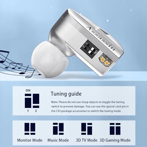 CVJ-Assassin IEM Wired Gaming Earbud,in Ear Monitor Headphone with Boom Mic - color: CVJ-Assassin-Black