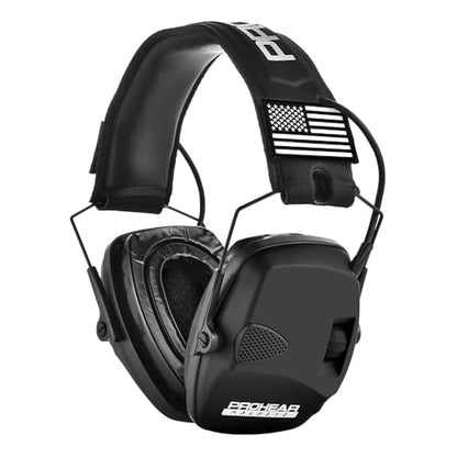 PROHEAR Electronic Ear Protection with Gel Pads for Shooting with 4X Sound Amplification, Gun Range Hearing Protection Muffs, NRR 23dB Noise Reduction Headphones for Hunting, Black - style: Electronic-black-gep02