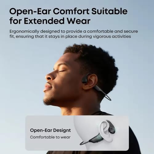 Open Ear Bone Conduction Swimming Headphones, IPX8 Waterproof, 16GB Memory, Bluetooth 5.4, AI Call Noise Reduction, Magnetic Fast Charge, 8.5H Playtime for Swim Run Bike-Black - color: Black
