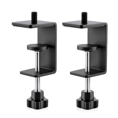 2-Pack Heavy Duty Adjustable C-Clamp with M10 Stud Mount - Steel Desk Clamp for Lamp, Microphone, Light Poles & Table | Multi-Purpose Clamps for Secure Mounting - size: 10 mm Stud