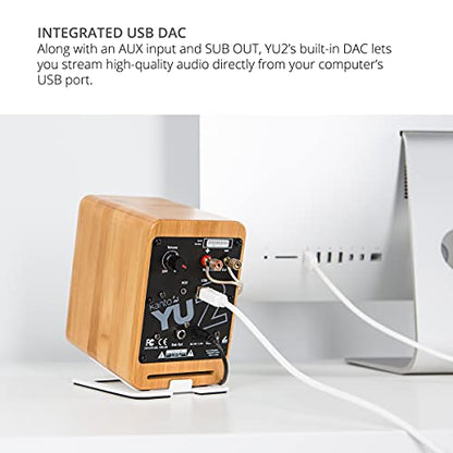 Kanto YU2 Powered 2 Channel Stereo Computer Speakers W/Built-in USB DAC - Walnut - color: Walnut