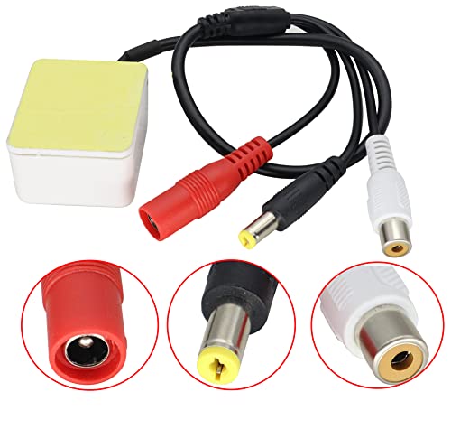 Surveillance Pickup Device Mic to RCA Surveillance Microphone Cable | Mic Audio Outdoor CCTV RCA Surveillance Microphone DVR High Preamp Amplified Pickup Device Mic External Camera Sound 3plug - color: 3plug-box