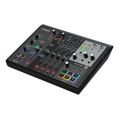 Yamaha AG08 Black 8-Channel USB-C Audio Interface and Live Streaming Mixer | with DSP Effects, Cubase AI & WaveLab Cast - color: Black, style: AG08