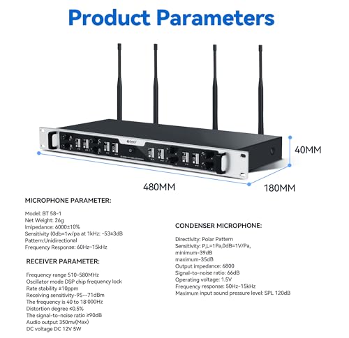 Debra Pro 8-Channel UHF Wireless Microphone System – Auto Pairing, LED Display, 260ft Long Range, Includes Headset & Lavalier Mics for Conference, Church, DJ, Karaoke(8 Bodypack) - color: 8 Bodypack