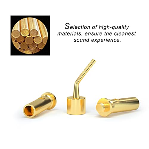 SKW Speaker Wire Connectors, Convertible Connectors Gold Plated Speaker Pin Plugs, 2 mm Pin Banana Screw Plug for Speaker Cable (4pcs) | 24K gold-plated plugs, convertible for binding posts and spring clips, no soldering required, for amplifier home theat