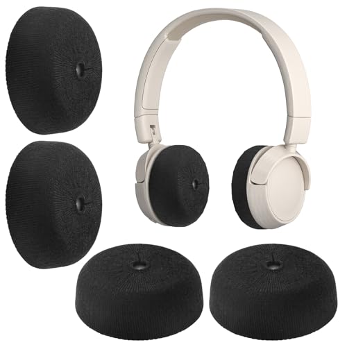 PChero Headphone Ear Pads Covers, 2 Pairs, Fit 2.36"-2.95" | Stretchable Knit Fabric, Sweat Cover, Washable Sanitary Earcup Protectors, For On-Ear Headset