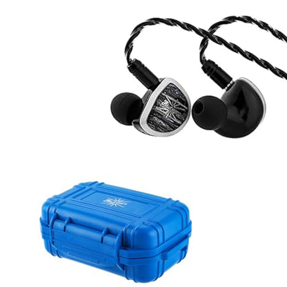 Linsoul Kiwi Ears Aether in Ear Monitor, 15.3mm Large Planar Driver IEM Earphone + Kiwi Ears SONICAP Waterproof Earbud Case(Blue)