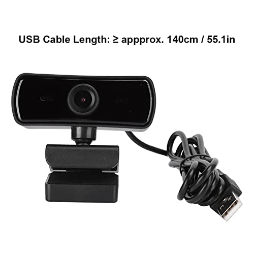 1080P Webcam, USB Webcam with Microphone USB Computer Web Camera, Plug and Play for Live Broadcast Net Class Conferencing Video Calling (Black)