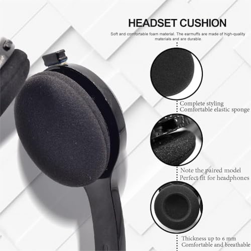 4 Pcs Foam Ear Cushions for Plantronics H251 H261 H351 H361 Series Headsets | Black,Headphones Most Standard Size Office Telephone H251 H251N H261 H261N H351 H351N H361 H361N Headset Disposable Covers