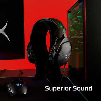 HyperX Cloud Stinger 2 – Wired PC Gaming Headset with Mic Noise Cancelling Over-Ear DTS Headphone:X Spatial Audio 50mm Drivers Swivel-to-mute Premium Leatherette for Windows Desktop, Black (Renewed)