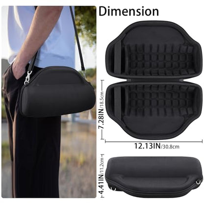 co2CREA Case for JBL Charge 6 Portable Bluetooth Speaker, Black | High-Density Foam Padding, Reinforced Handle, Detachable Shoulder Strap, Compact Lightweight Design, Dust Protection - color: Black Case