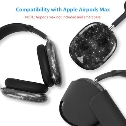 Case Cover for AirPods Max Headphone,Glitter Shell Pattern TPU Ear Cup Case,Silicone Ear Pad/Headband Protective Cover Accessories Compatible with Apple AirPods Max(2024/2020),Glitter Black Seashell - color: Glitter Black Seashell